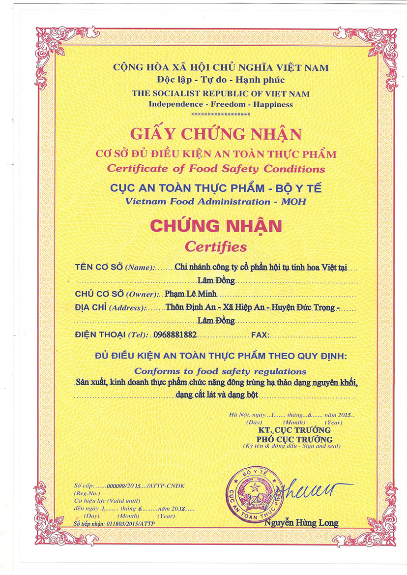 giấy chứng nhận