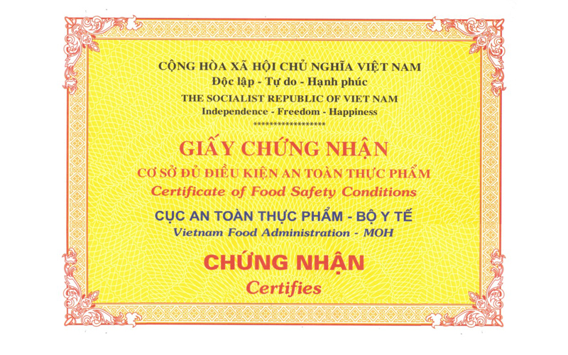 giấy chứng nhận